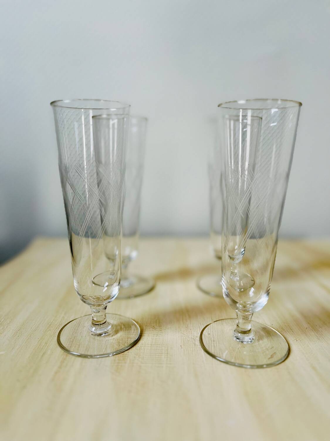 Ensemble de 4 flutes coupes de champagne vintage