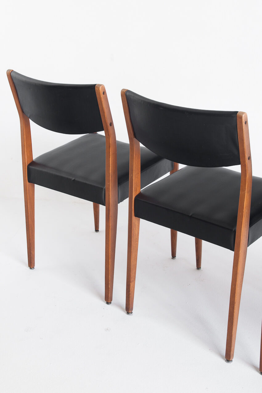 Set of 4 Scandinavian style chairs, France, 1960s