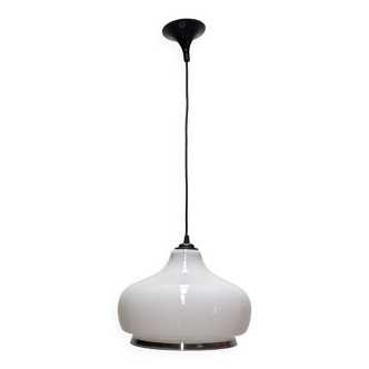 Suspension goutte d'eau en opaline blanche, années 60-70