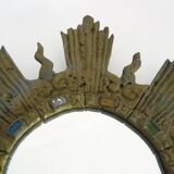 Ancien miroir soleil en plomb style Line Vautrin Irena Jaworska 48 cm - 18,89 "