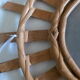 Large oval wall mirror bamboo rattan wicker vintage 56x68cm
