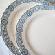 Suite of 5 plates old blue décor "Bristol"