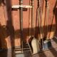 Fireplace set, solid brass fireplace accessories, 1960s