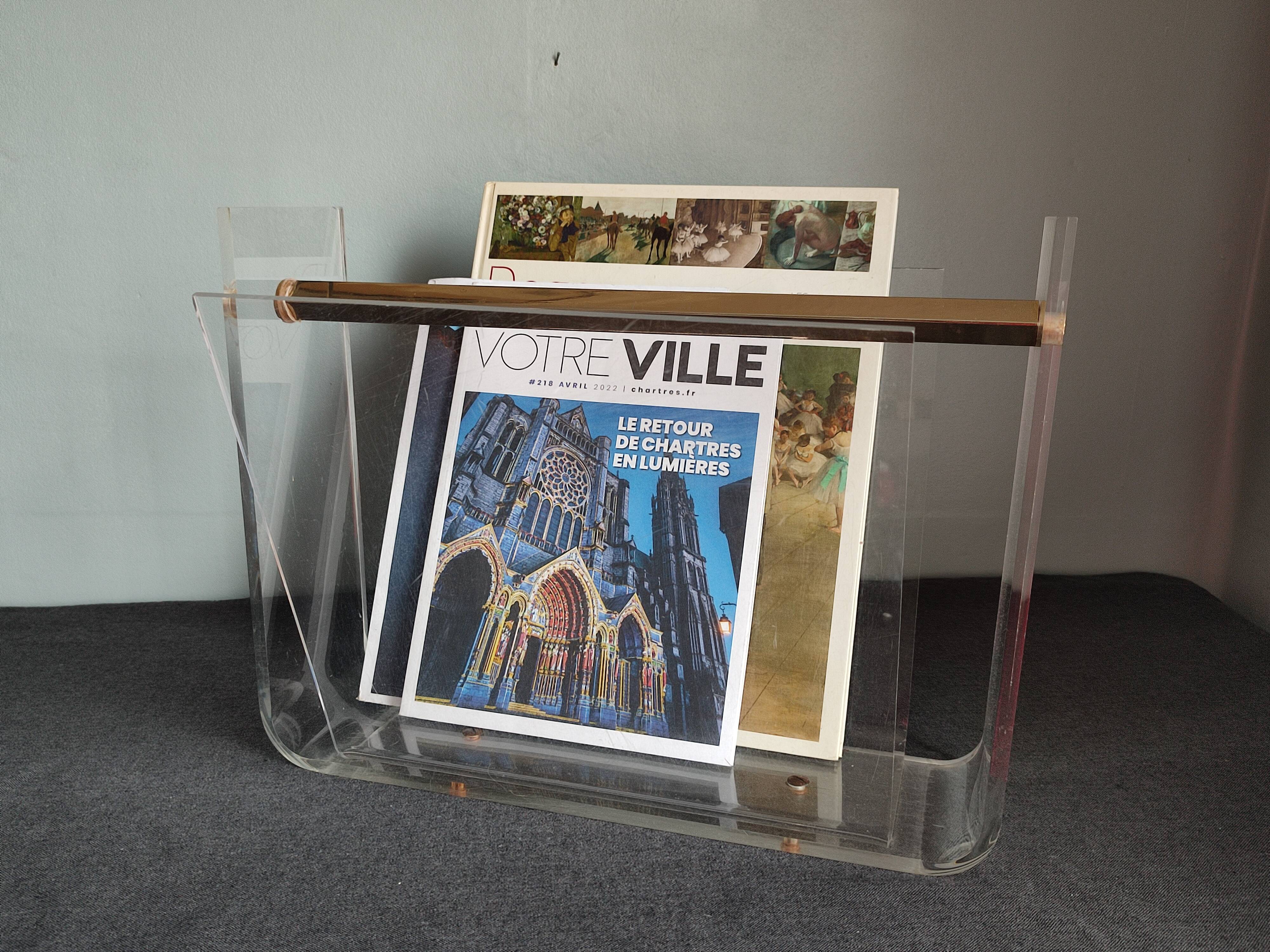 Vintage Roche Bobois plexiglass magazine door