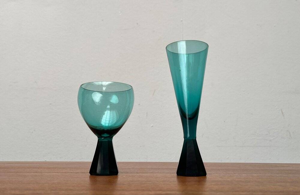 German drinking glasses from the mid-century by Karl Friedrich Glas, 1960s, set of 2.