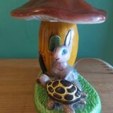 Ceramic lamp children's room, hare and tortoise