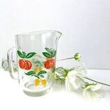 Pichet en verre sérigraphié orangeade citronade