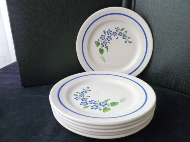 Set of 6 hollow plates in Niderviller faience, model Kate