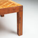 Square Italian coffee table with burl wood and inlaid parquetry top