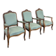 Série de 3 fauteuils de style Louis XV en chêne