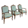 Série de 3 fauteuils de style Louis XV en chêne