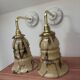 Pair of vintage marbled opaline wall sconces