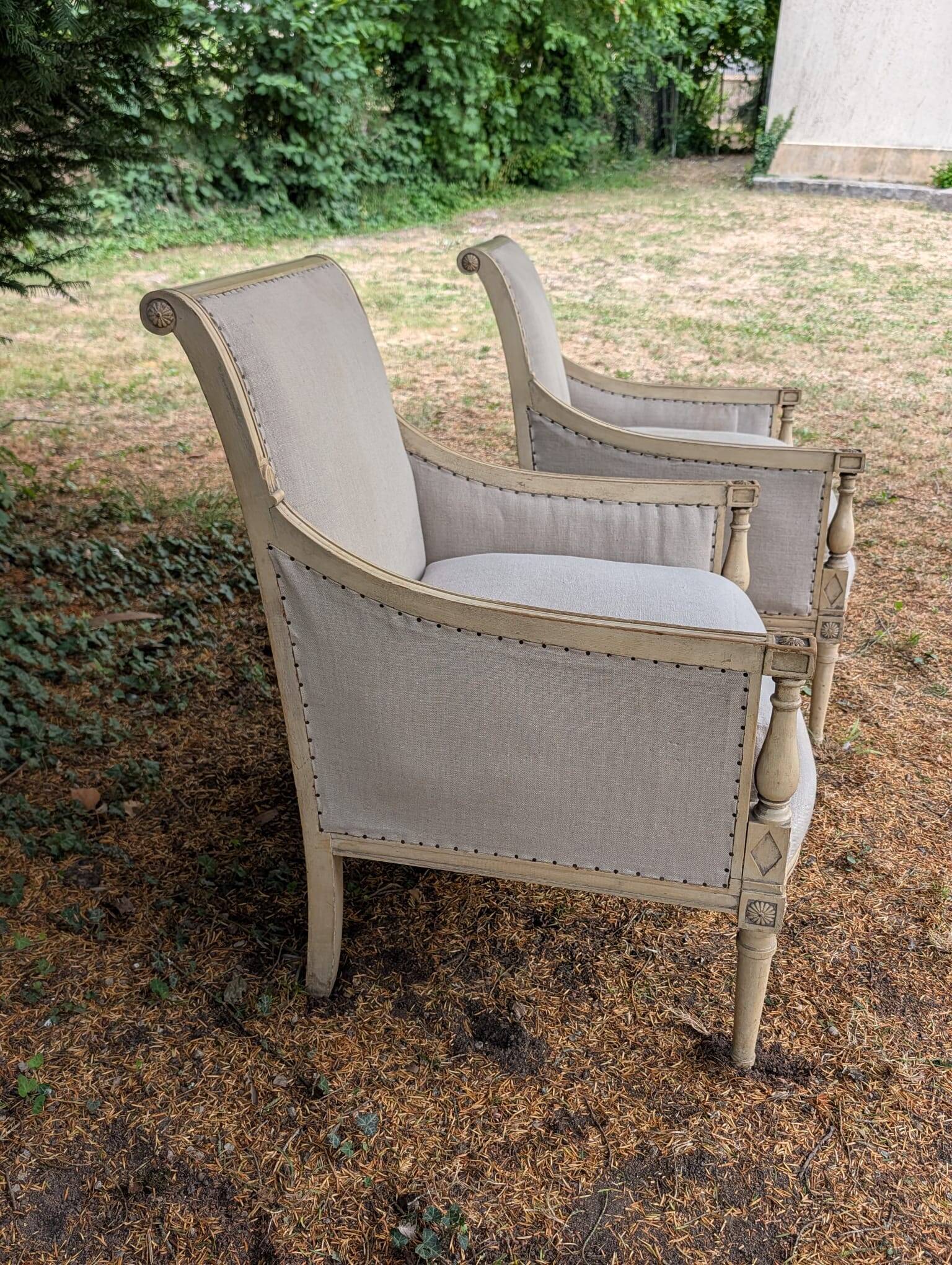 Paire de fauteuils directoire