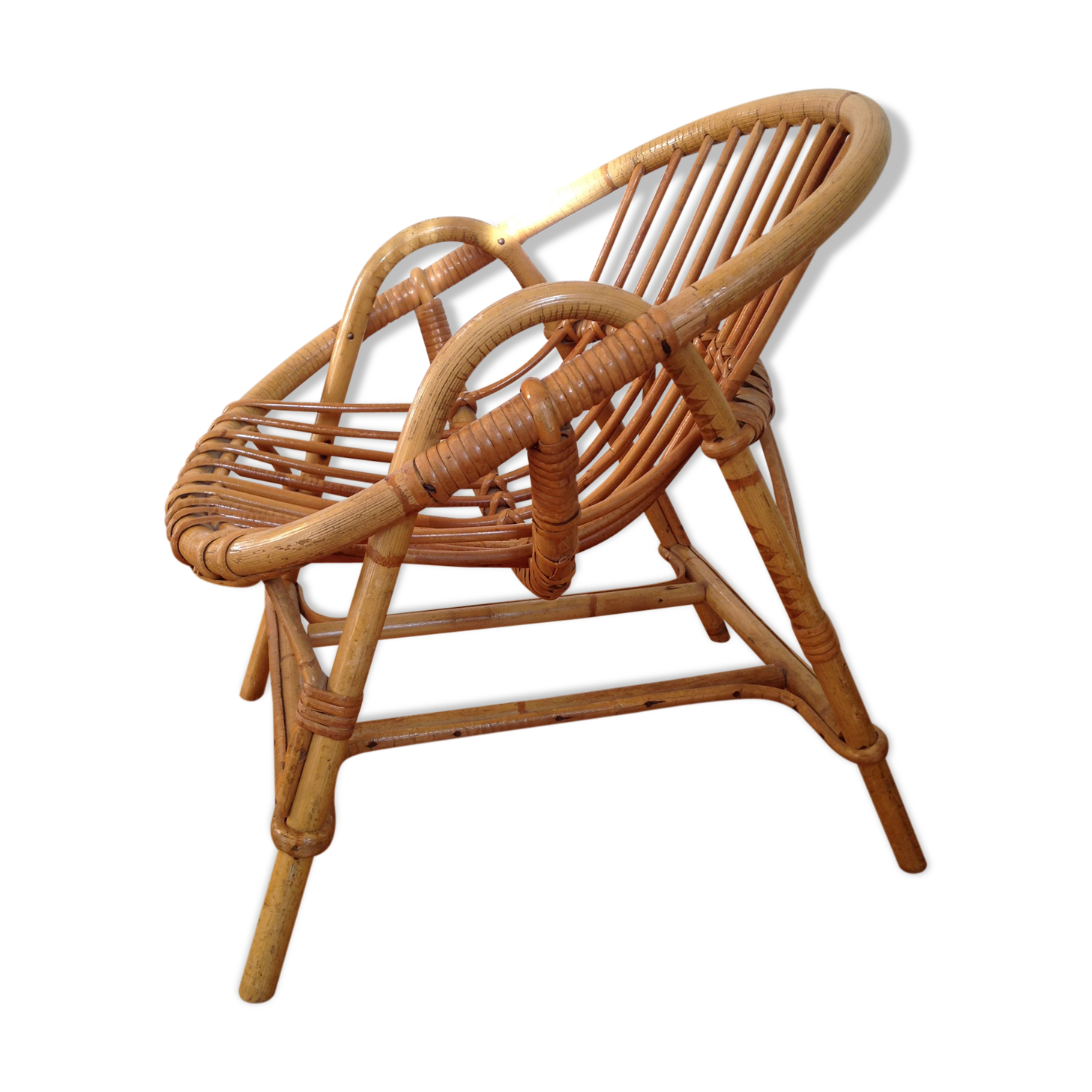 Shell child rattan chair