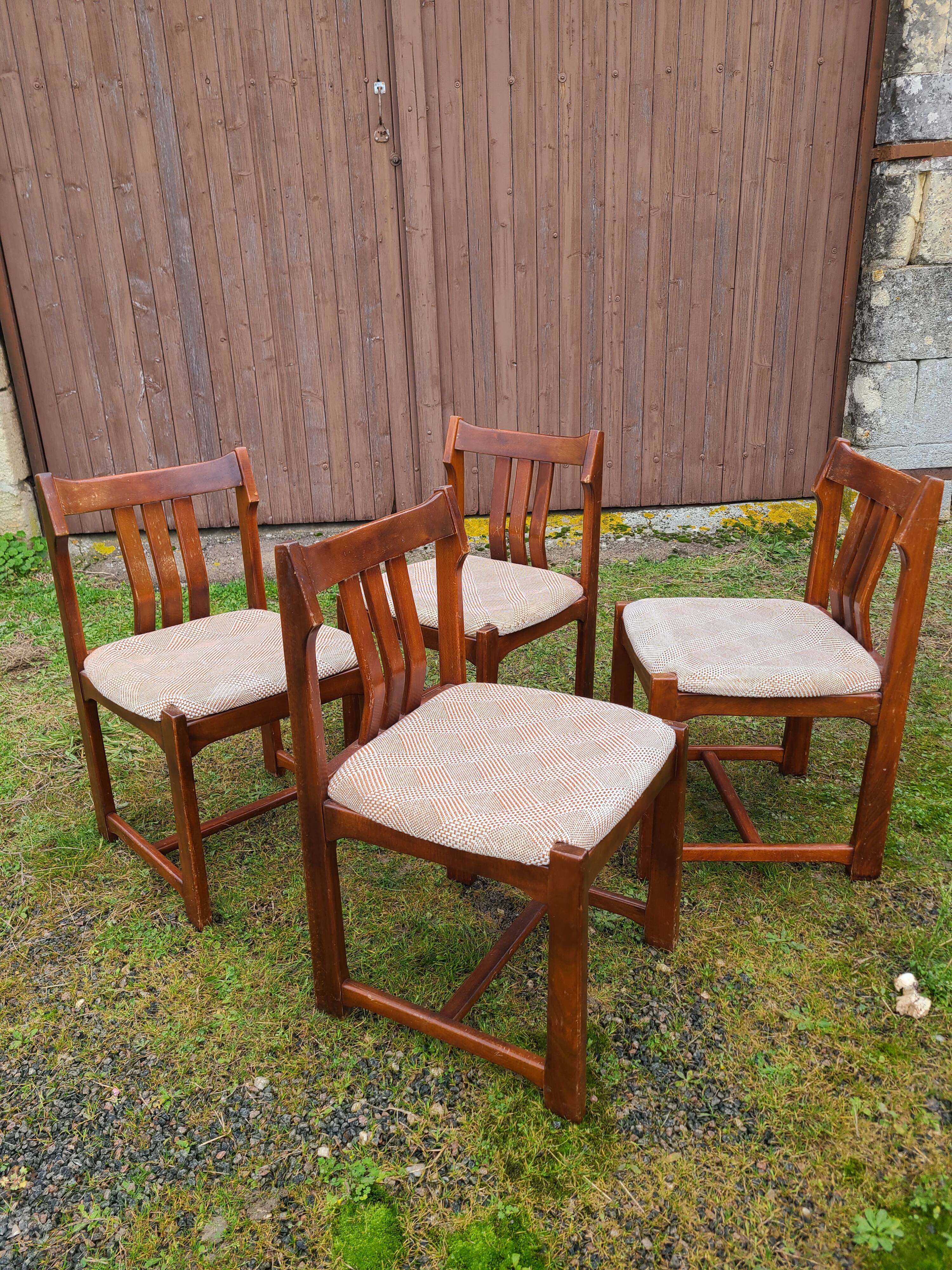 Set of 4 Scandinavian style chairs 1960