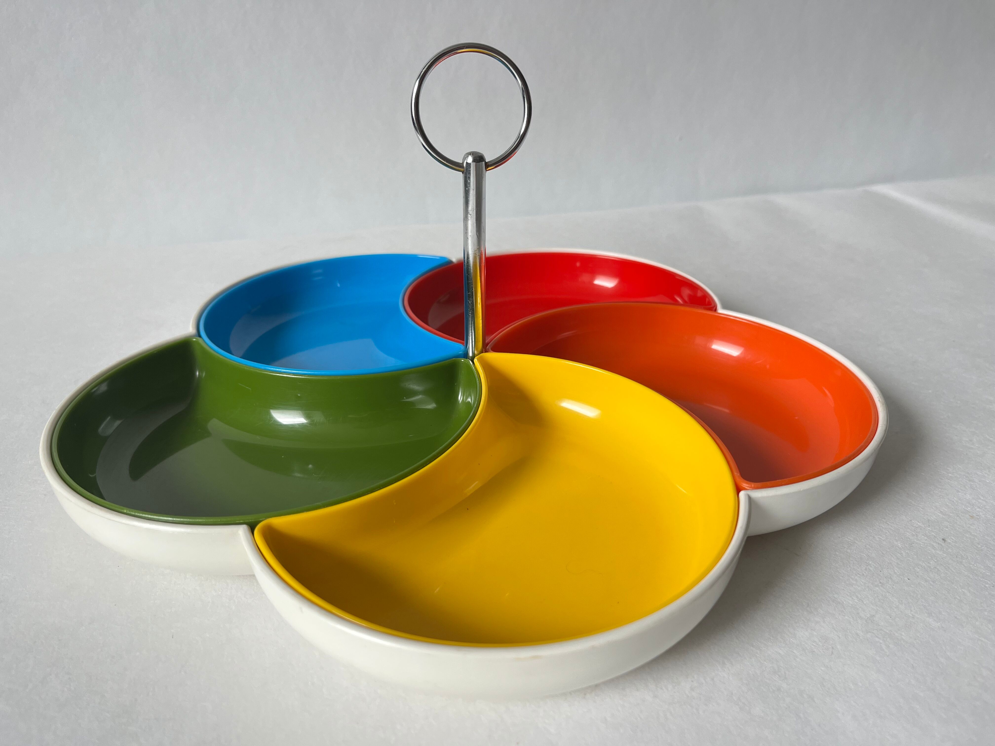 Vintage flower aperitif tray