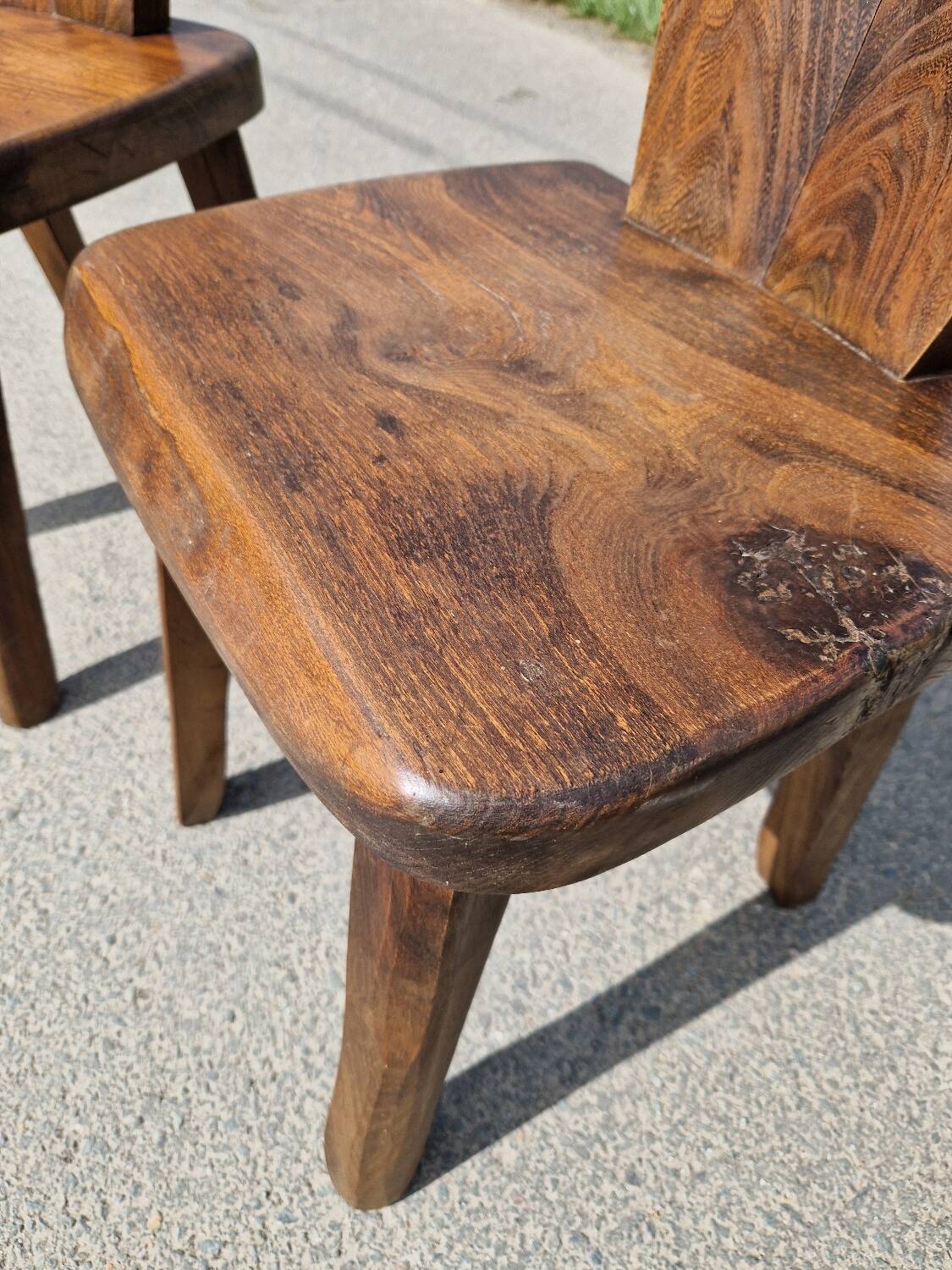 Lot de 3 chaises brutaliste Aranjou style olavi Hanninen