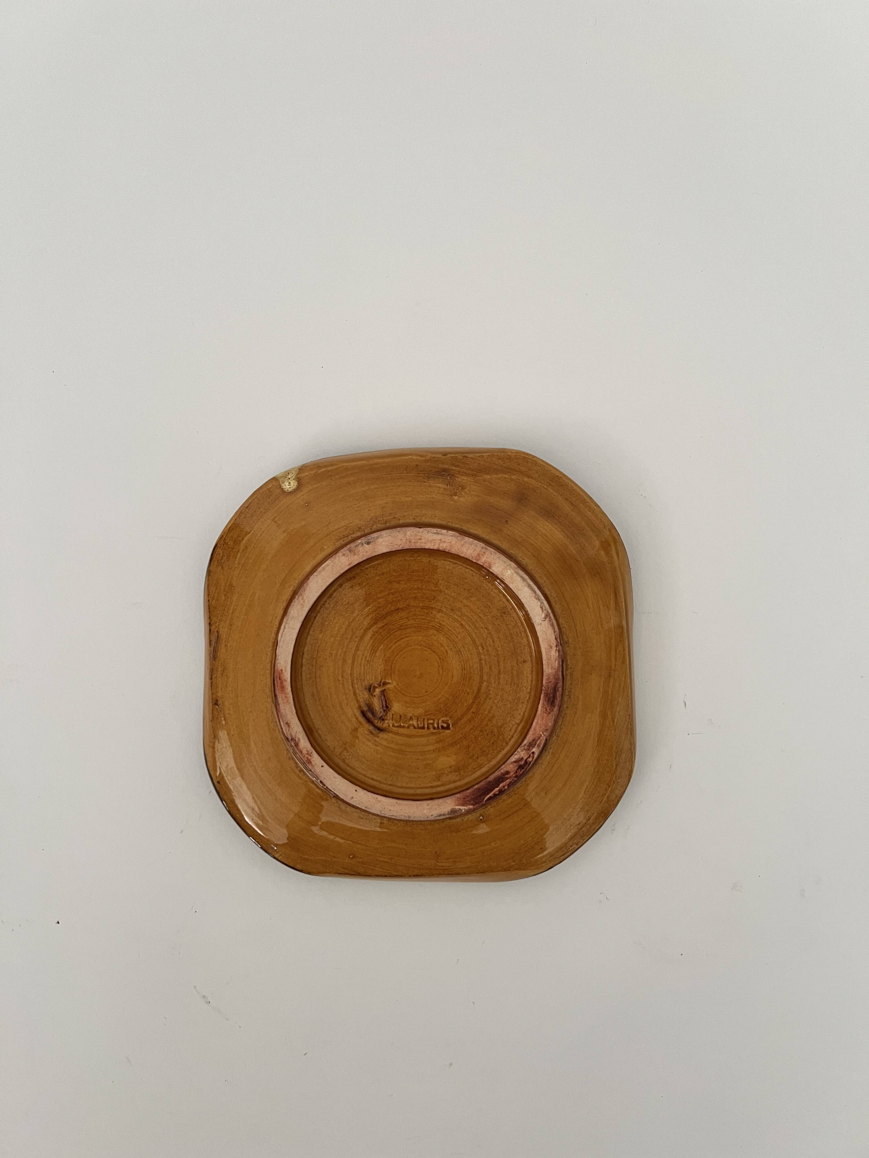 Ceramic bowl emptier signed Vallauris, France 1950