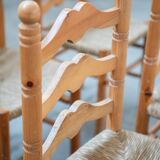 Rustic Friulian chairs with turned legs, set of 12, 1980-1990