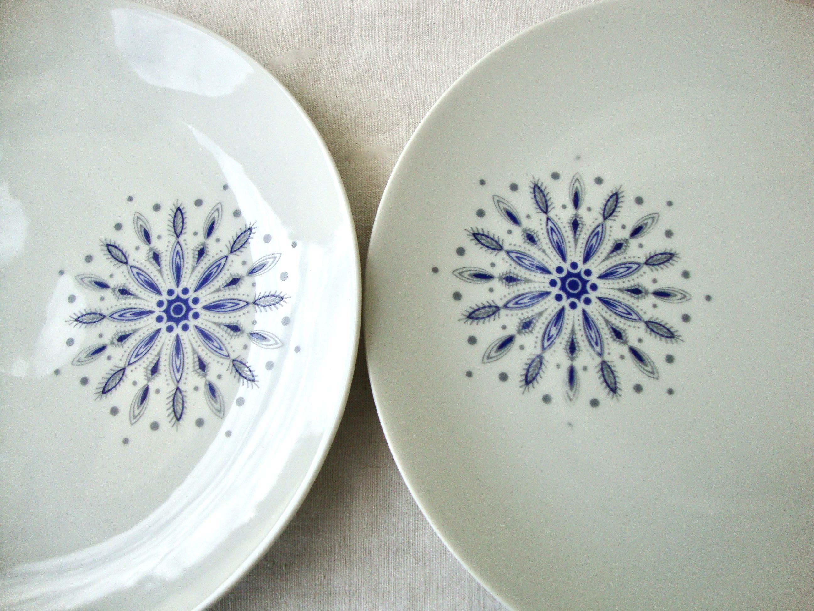 Set of 12 flat plates and 1 Bareuther dish