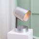 Matte silver aluminum table lamp by Dominik Hehl, vintage 2012 design, sculptural industrial vibe