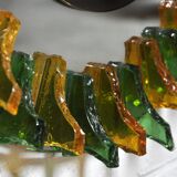 Miroir mural en verre de cristal des années 1960