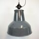 Large Grey Enamel Industrial Factory Lamp from Elektrosvit, 1960s