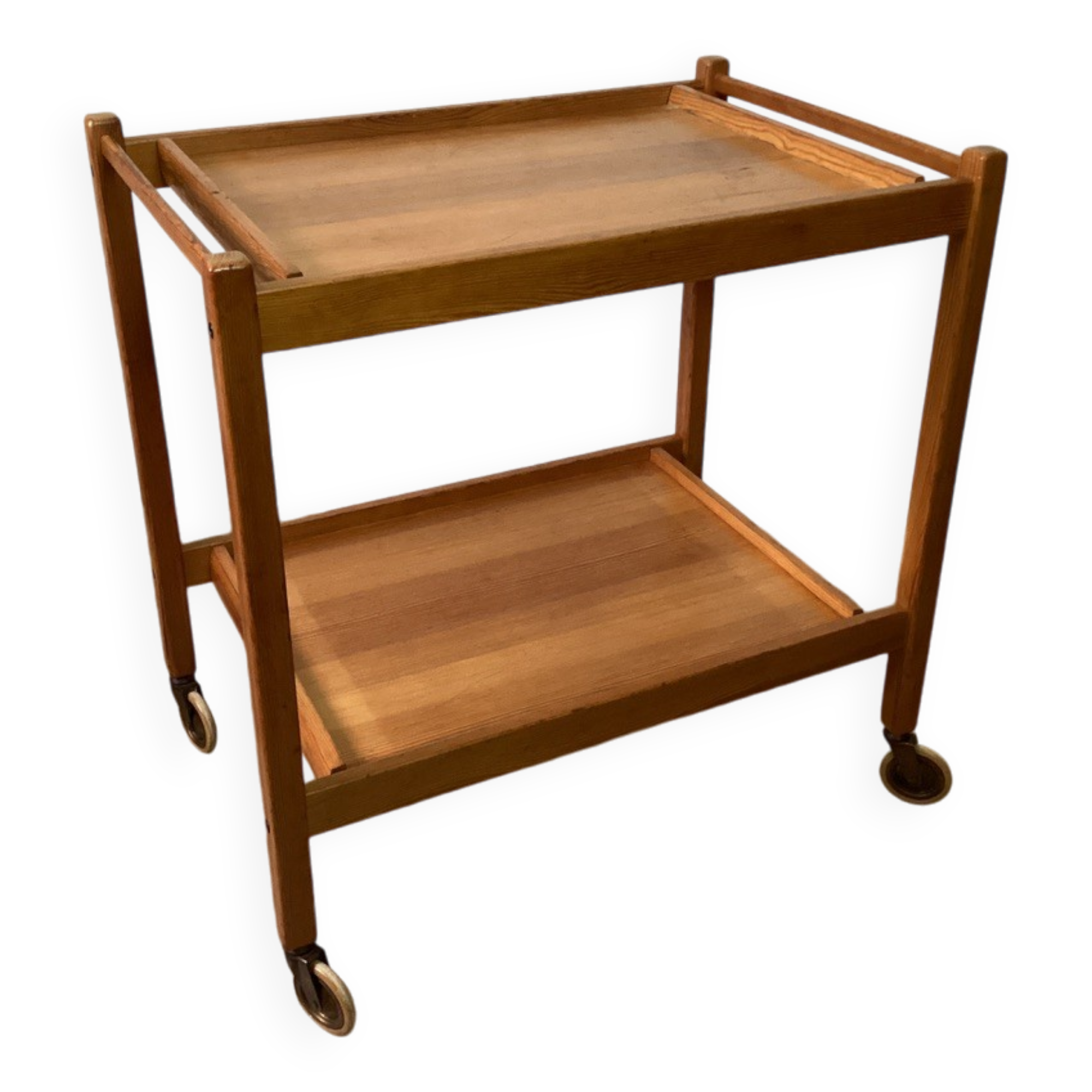 Pine serving trolley