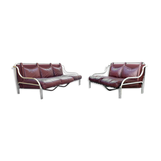 Gae Aulenti for Poltronova Italy "stringa"  two sofas 1965