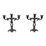 Pair of vintage candlesticks, baroque rococo style.