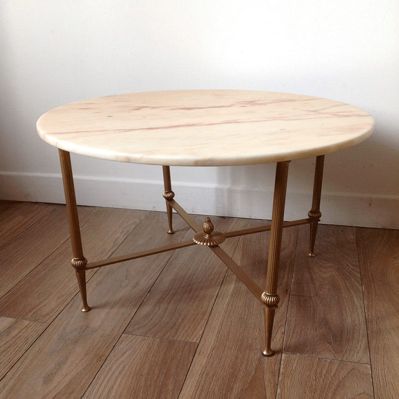 Table basse marbre et doré