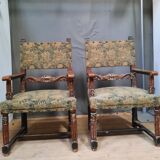 Pair of Louis XIII style armchairs