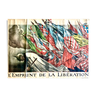 The loan of liberation original old lithographic poster, 1918