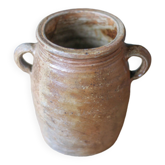 French stoneware pot, stoneware confit pot, fat pot, spoon pot