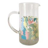 80s glass pitcher