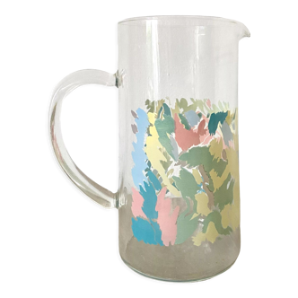 80s glass pitcher