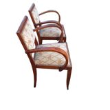 Paire de fauteuils bridge en bois et tissu, 1940