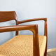Fauteuil danois par Niels Otto Møller, teck et corde à papier, années 1960.