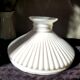 1930s Lamp Shade Art Deco White Opaline Ribbed Glass Lamp Shade Office