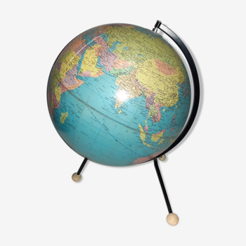 Globe terrestre tripode vintage