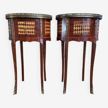 Pair of Louis XV style bedside tables - Transition