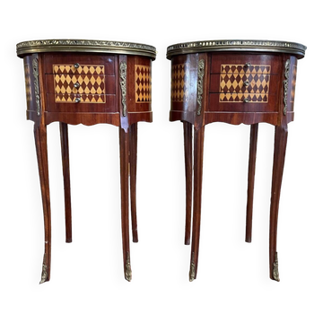 Pair of Louis XV style bedside tables - Transition