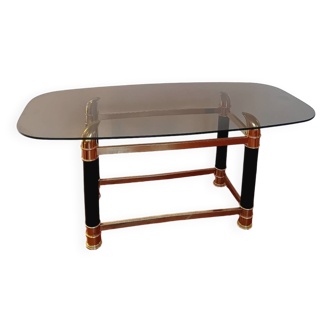 Table basse en verre et laiton, 1970
