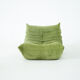 Togo Armchair and Pouf in Fresh green Corduroy