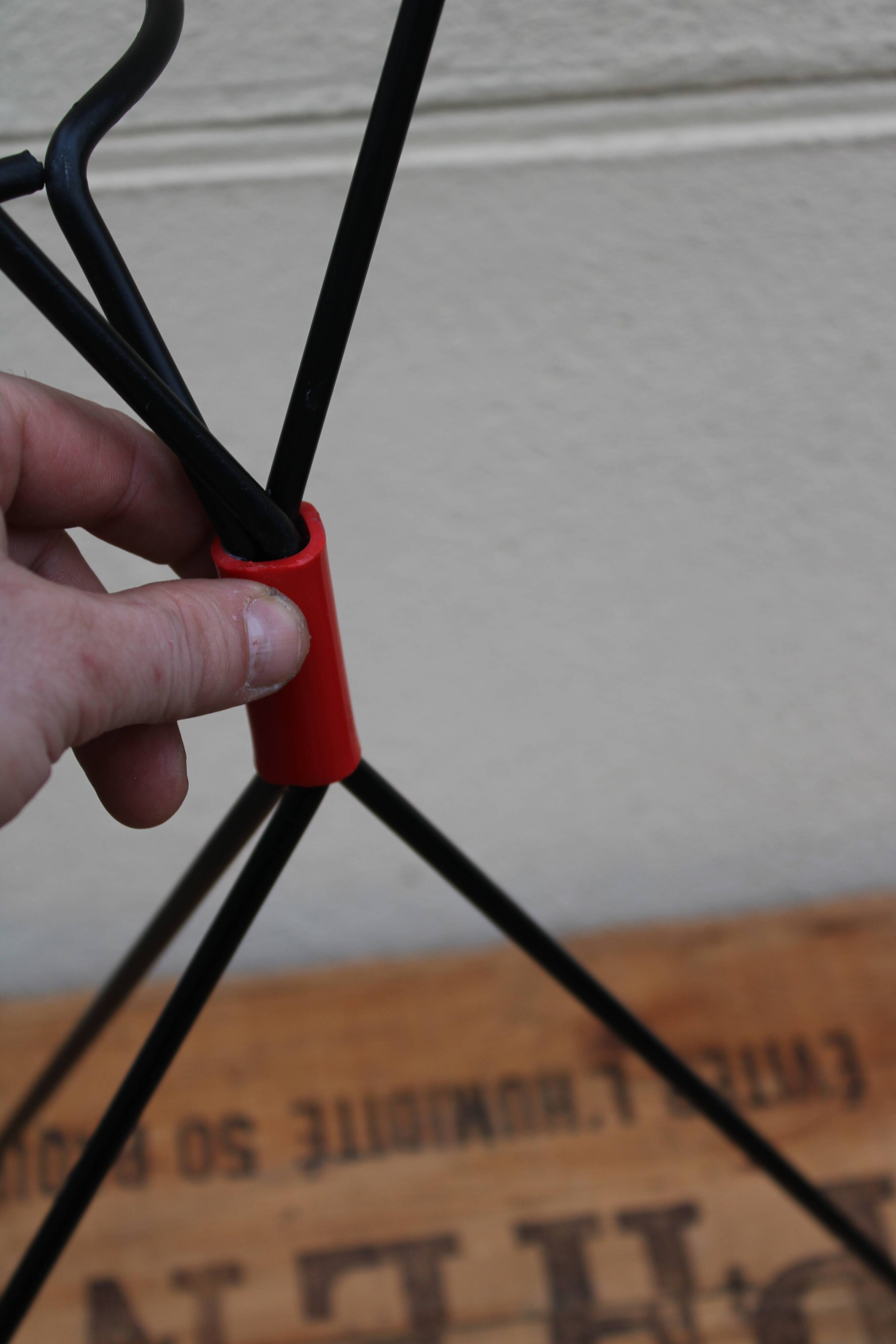 1960's black metal tripod plant holder
