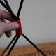 1960's black metal tripod plant holder