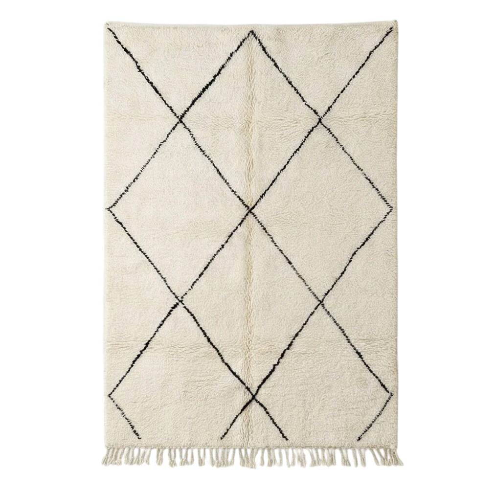 Large Beni Ouarain rug with diamonds 200x300 cm