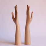 Wooden glove display mannequin hands, 1930s, set of 2.