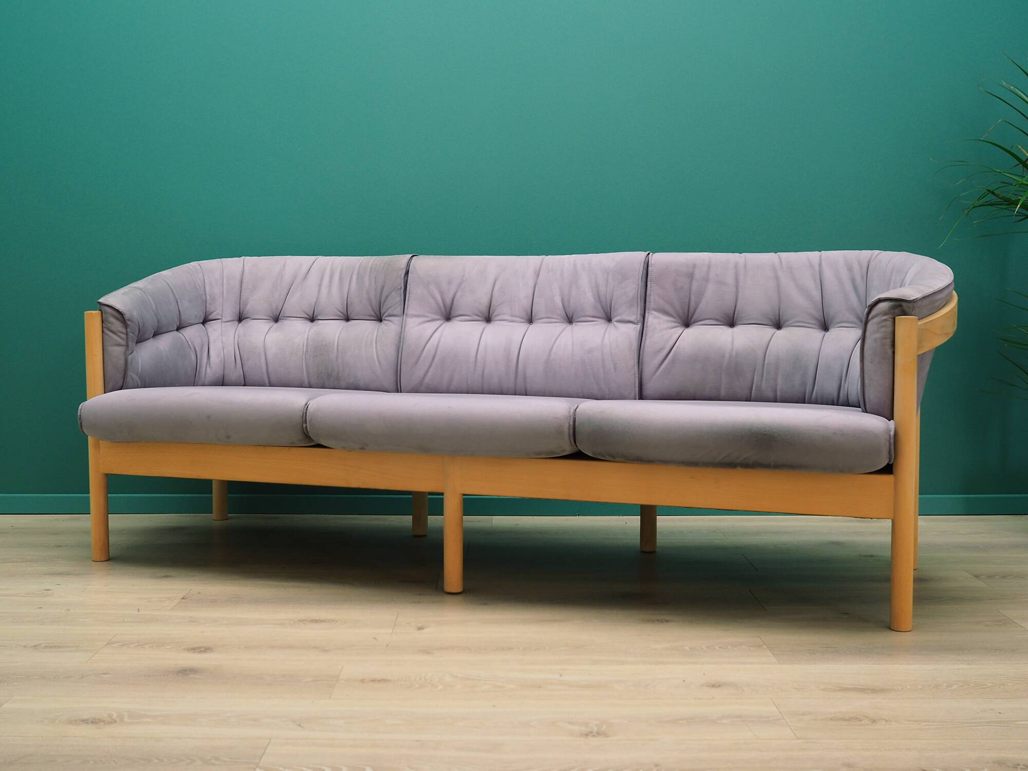 Lilac velour sofa, Danish design, 1970s, production: Denmark