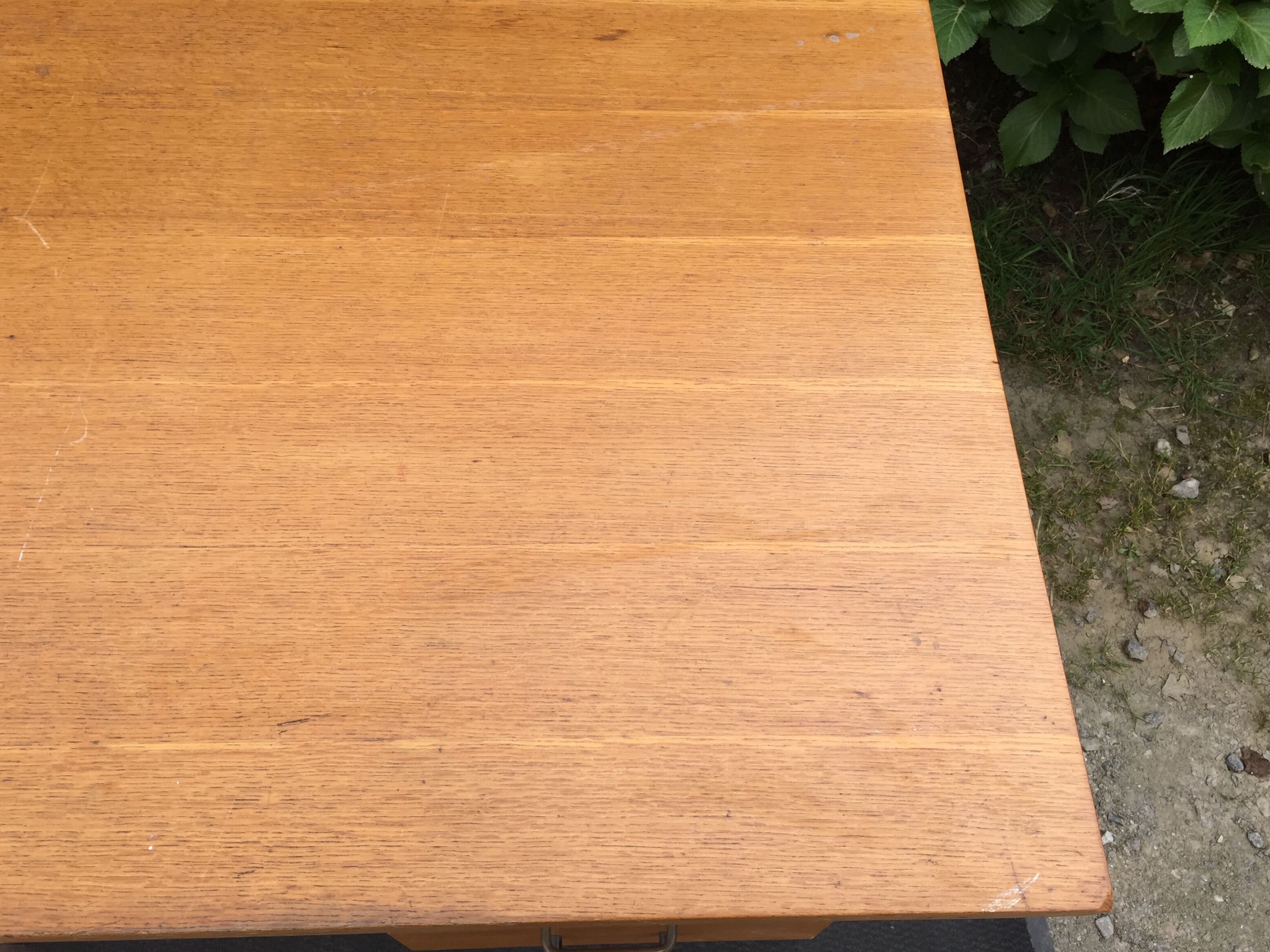 Vintage modernist office in oak and metal tubular base